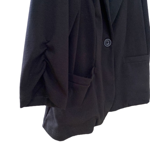🖤 Casual Unlined Black Knit 3/4 Sleeve One-Button Blazer/Jacket Plus-Size 3X - Picture 7 of 13